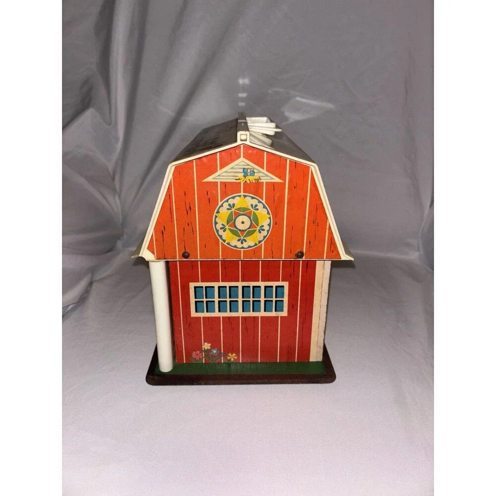 Vintage Fisher Price Little People Play Family Farm Barn Moo Wrks 1967 W Cow